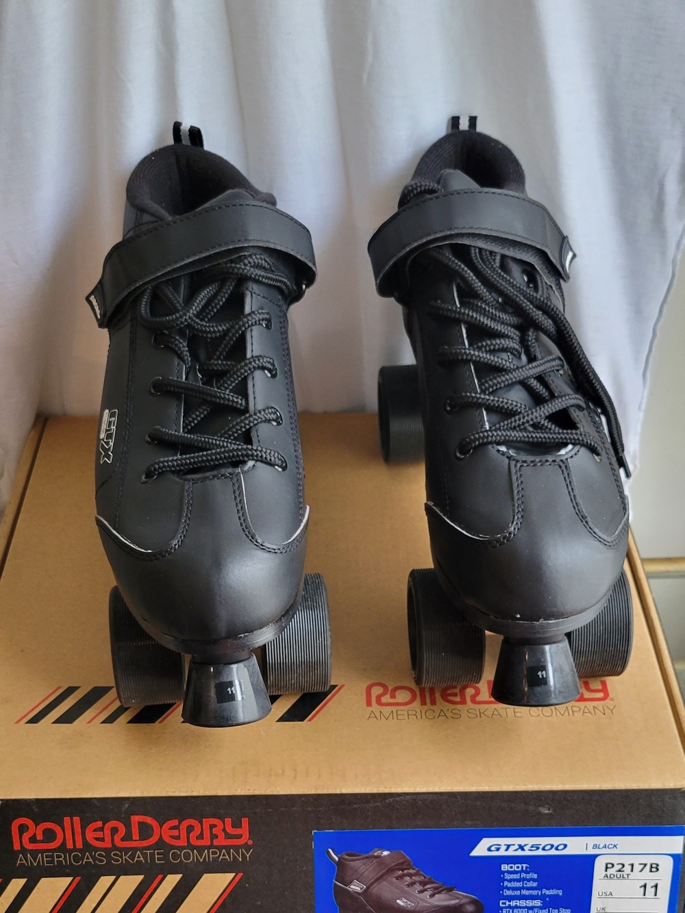 NEW Roller Derby GTX500 Quad Speed Skates Adult Size 11 Black P217B NIB